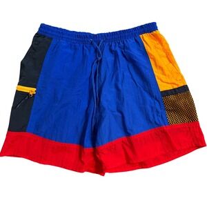 Vintage RWZ Sportswear Clothing Color Block Nylon Athletic Shorts Men's Size L